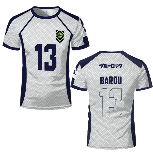 Barou's Custom White Jersey Anime Blue Lock - BYTOODAY