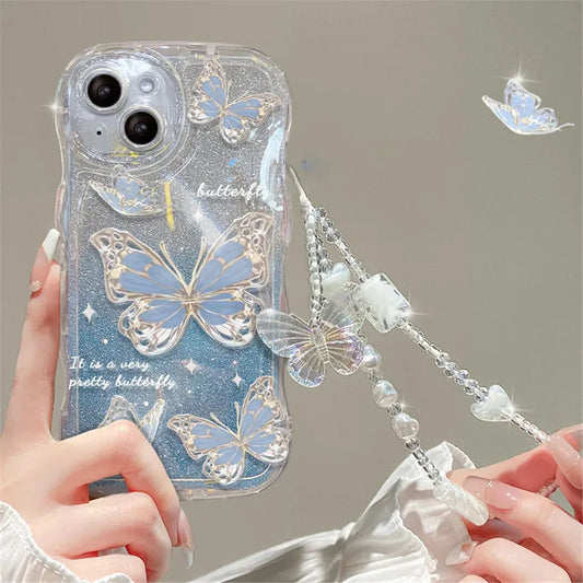Crystal Shiny Butterfly Effect Protective Phone Case - Item - BYTOODAY