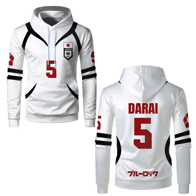 Custom Blue Lock U20 Japan Team White Hoodie - BYTOODAY