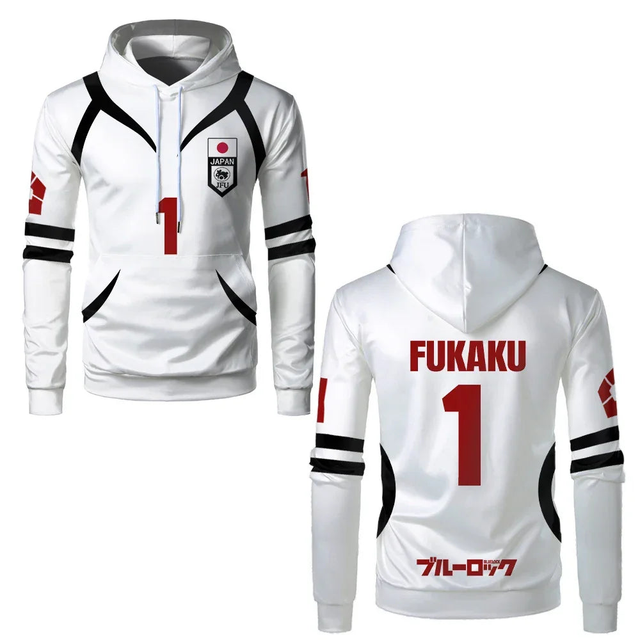 Custom Blue Lock U20 Japan Team White Hoodie - BYTOODAY