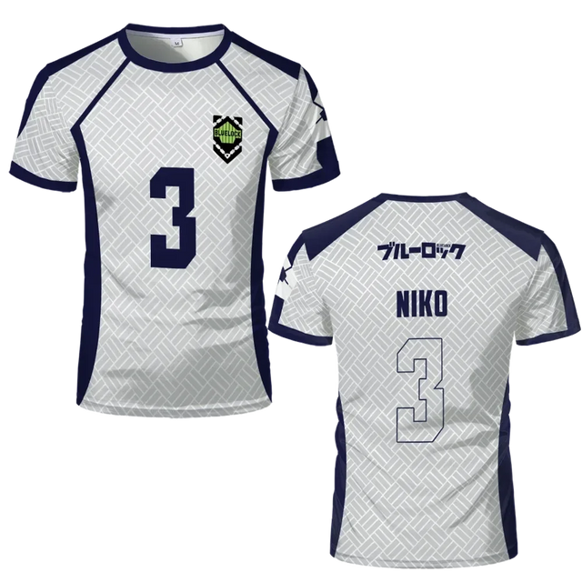 Custom White Jersey Anime Blue Lock - BYTOODAY