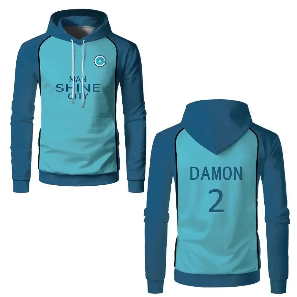 Damon Custom Blue Lock Manshine City Hoodie - BYTOODAY