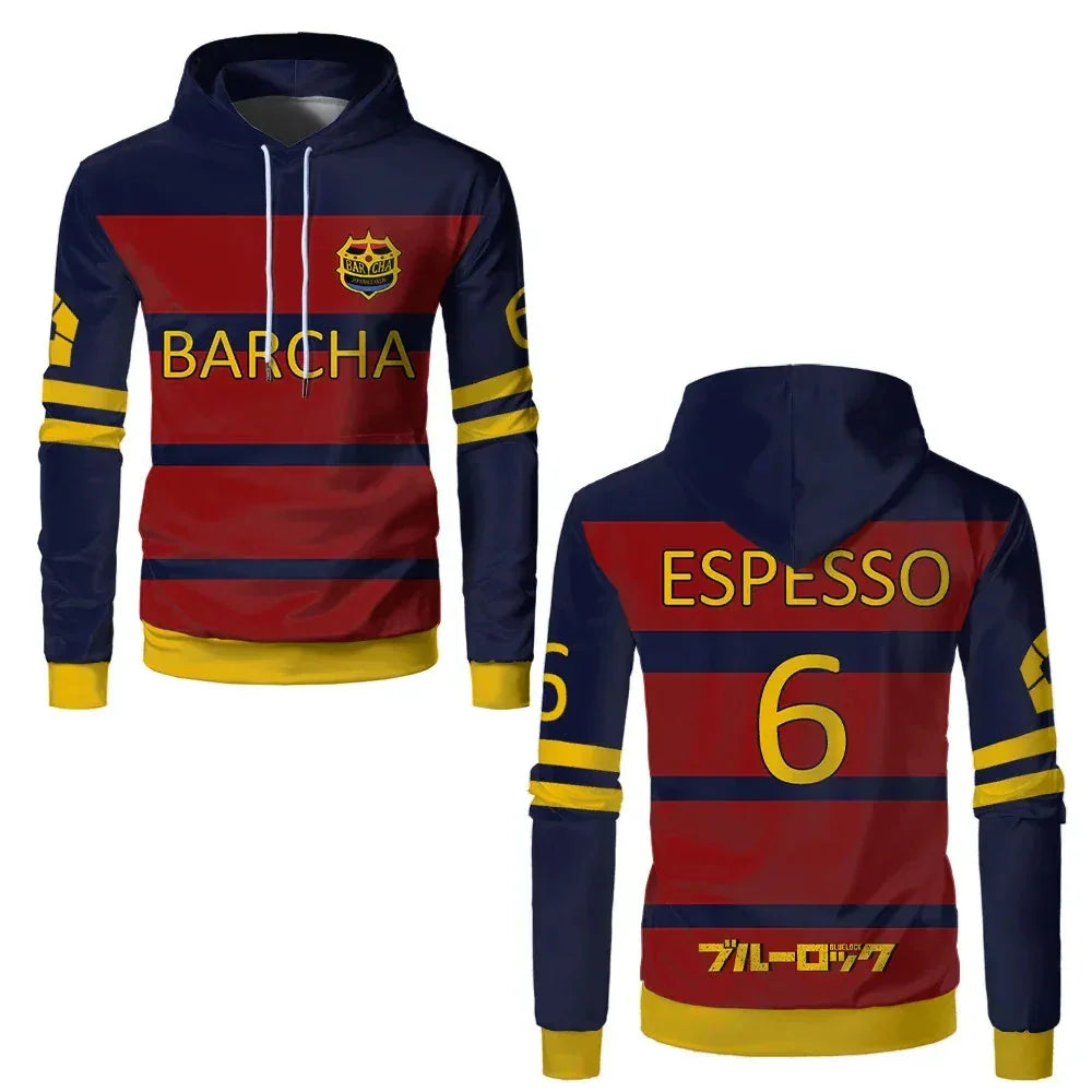 Espresso's Custom Blue Lock FC Barcha Hoodie - BYTOODAY