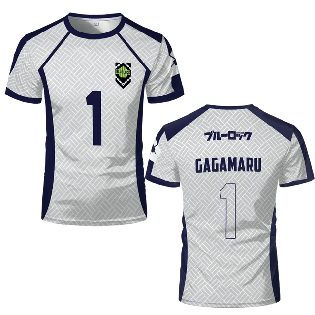 Gagamaru's Custom White Jersey Anime Blue Lock - BYTOODAY