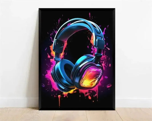 Headphones Pattern Decorative Wall Poster - Item - BYTOODAY