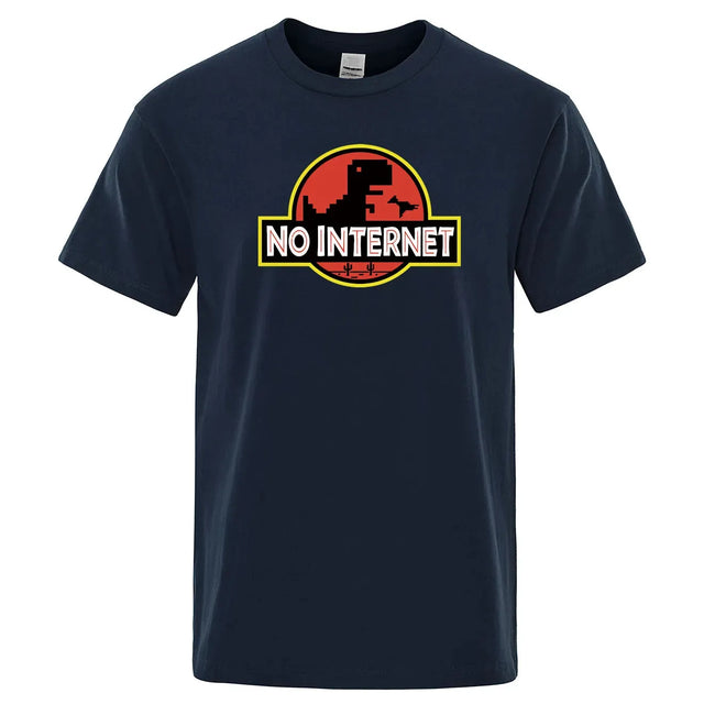 Jurassic Park Themed Parody with Google Mini Game Printed T-shirt - Item - BYTOODAY