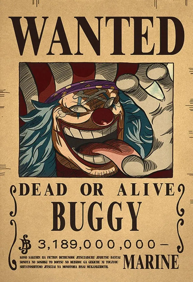 One Piece WANTED Bounty Custom Wall Poster - Item - BYTOODAY