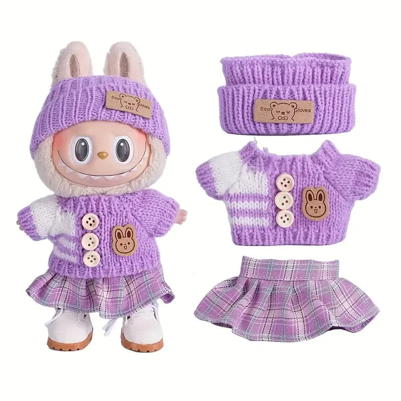 Purple Winter Set - Labubu Dolls Clothing - Item - BYTOODAY