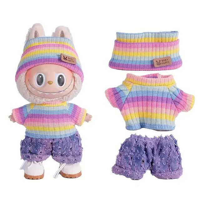 Rainbow Winter Outfit - Labubu Dolls Clothing - Item - BYTOODAY