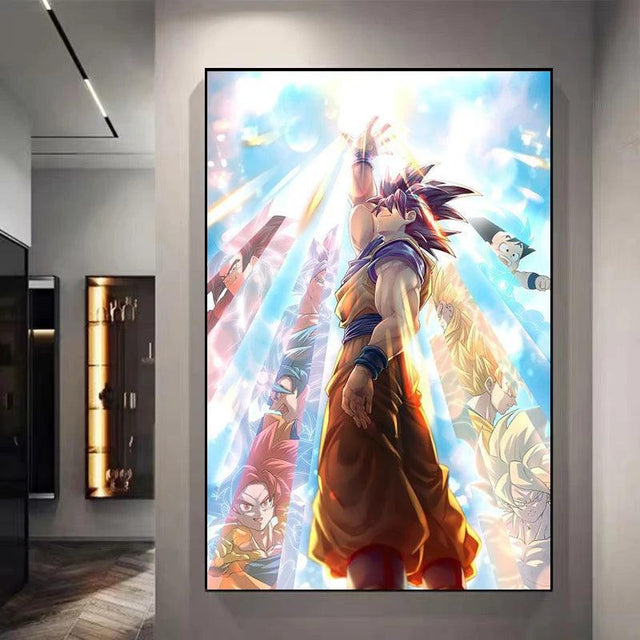 All SSJ Goku Decorative Canvas Wall Poster - Item - BYTOODAY