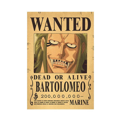 Bartolomeo One Piece WANTED Custom Wall Poster - Item - BYTOODAY