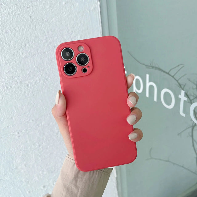 Bean Red Silicone Protective iPhone Case - Item - BYTOODAY