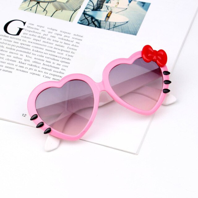 Black Cute Heart Shape Sunglasses - Item - BYTOODAY