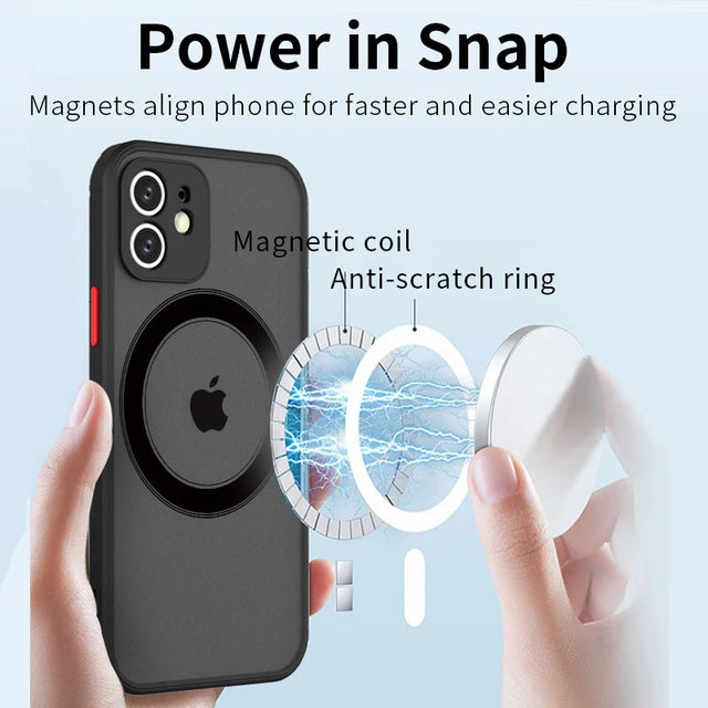 Black Magsafe Wireless Charging Compatible iPhone Case - Item - BYTOODAY