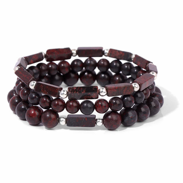 Burgundy Triple Layer Charm Bracelet - Item - BYTOODAY