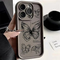 Butterfly Sketches Pattern Protective Phone Case - Item - BYTOODAY