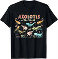 Casual Black T-shirt Patterned Axolotls - Item - BYTOODAY