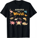 Casual Black T-shirt Patterned Axolotls - Item - BYTOODAY