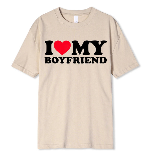 Casual T-shirt "I Love My Boyfriend" - Item - BYTOODAY