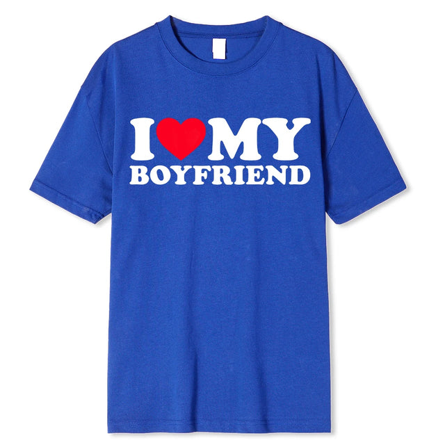 Casual T-shirt "I Love My Boyfriend" - Item - BYTOODAY