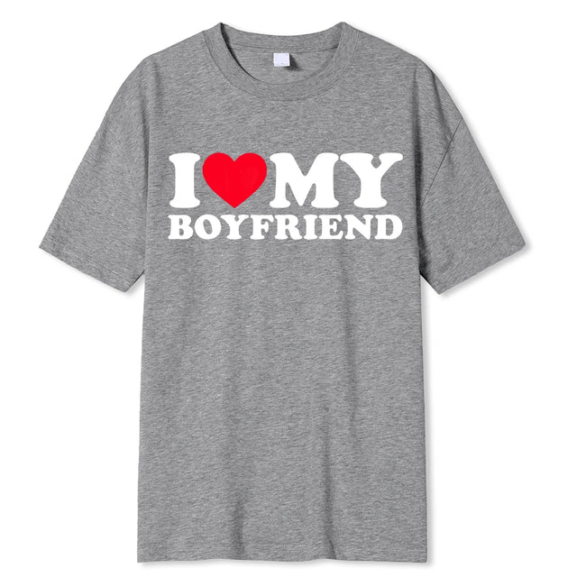 Casual T-shirt "I Love My Boyfriend" - Item - BYTOODAY