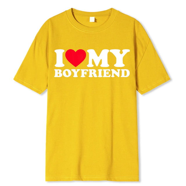 Casual T-shirt "I Love My Boyfriend" - Item - BYTOODAY