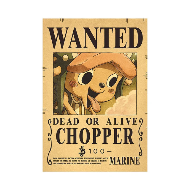 Chopper One Piece WANTED Custom Wall Posters - Item - BYTOODAY