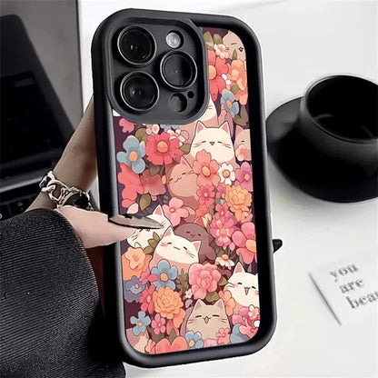 Colorful Kawaii Kitties Pattern Soft Phone Case - Item - BYTOODAY