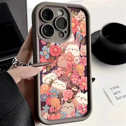 Colorful Kawaii Kitties Pattern Soft Phone Case - Item - BYTOODAY