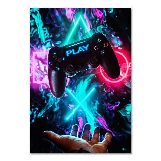 Colorful Neon Style Wall Decoration Poster for Gamer - Item - BYTOODAY