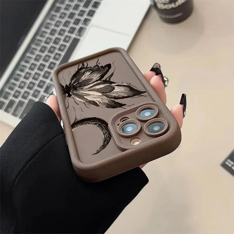 Colorful Phone Case Patterned Painted Butterfly - Item - BYTOODAY