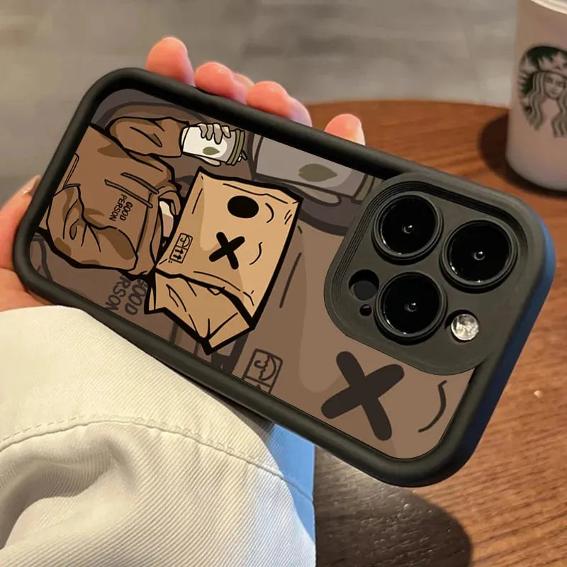 Colorful Silicone Anime Parcel Boy Pattern iPhone (7-13) Case - Item - BYTOODAY