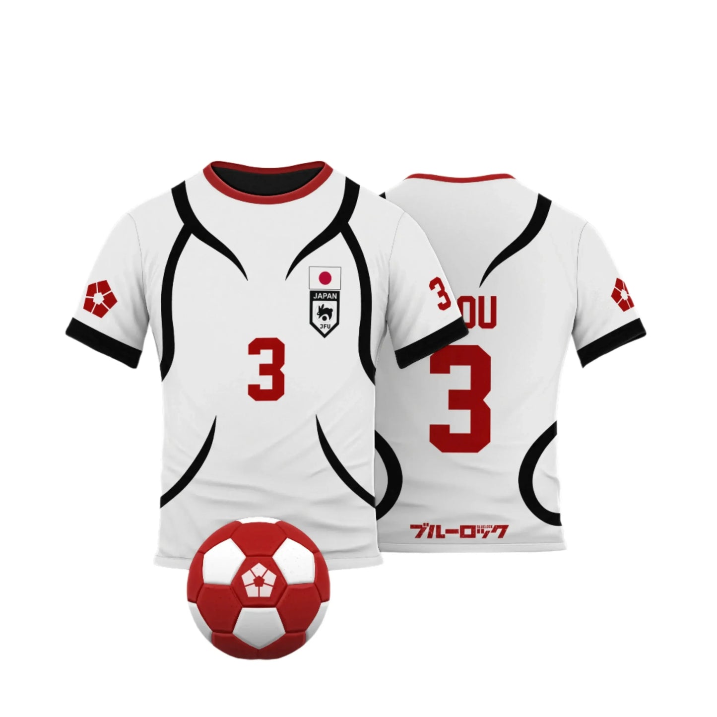 Cosplay Anime Blue Lock U20 Japan Team White Jersey - BYTOODAY