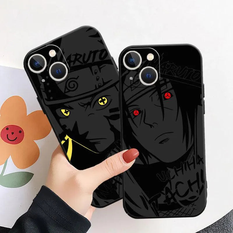 Custom Black iPhone Case (5 to X) with Naruto Characters - Item - BYTOODAY