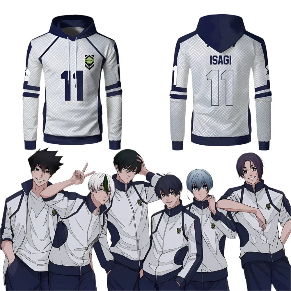 Custom Blue Lock Team White's Hoodie - BYTOODAY