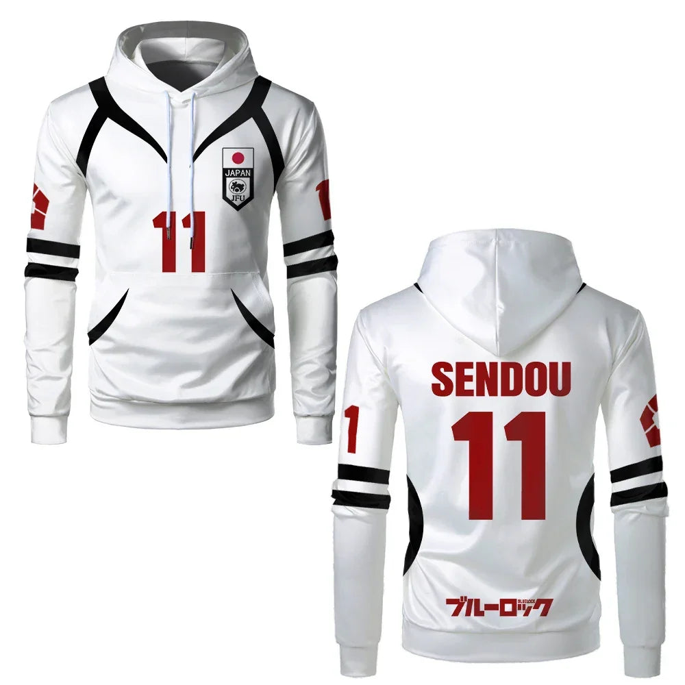 Custom Blue Lock U20 Japan Team Kids White Hoodie - BYTOODAY