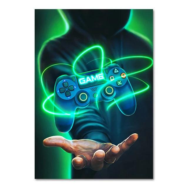 Custom Green Decorative Poster Ps4 Controller - Item - BYTOODAY