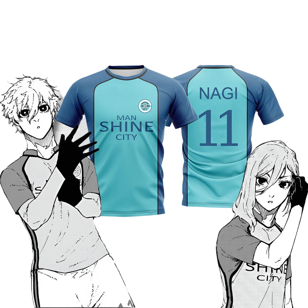 Custom Kids Jersey Manshine City Team Blue Lock - BYTOODAY