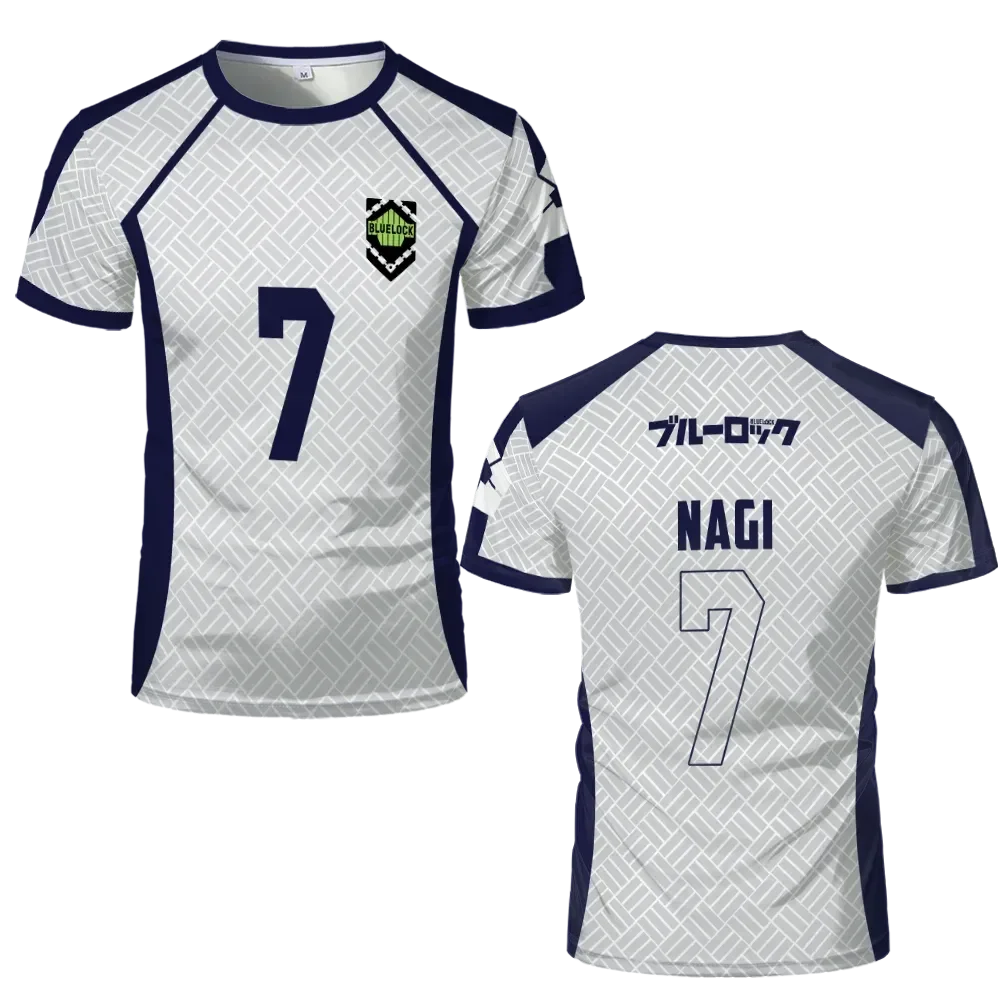 Custom White Jersey Anime Blue Lock - BYTOODAY