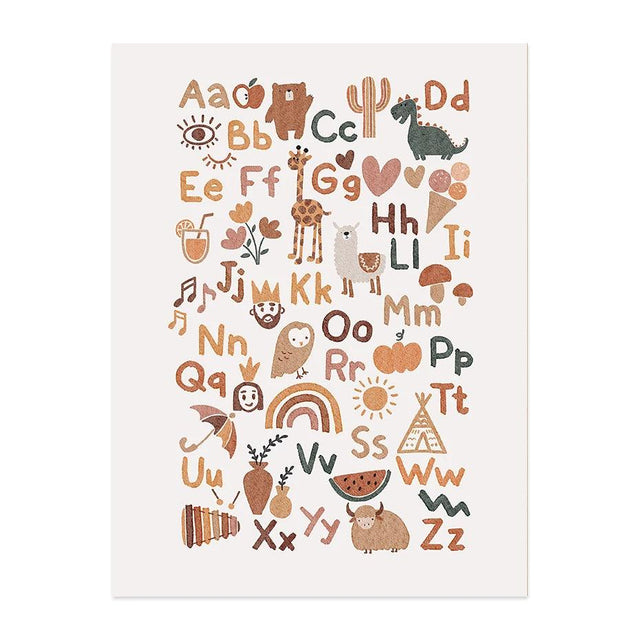 Cute Alphabet Patterns Canvas Decoration - Item - BYTOODAY