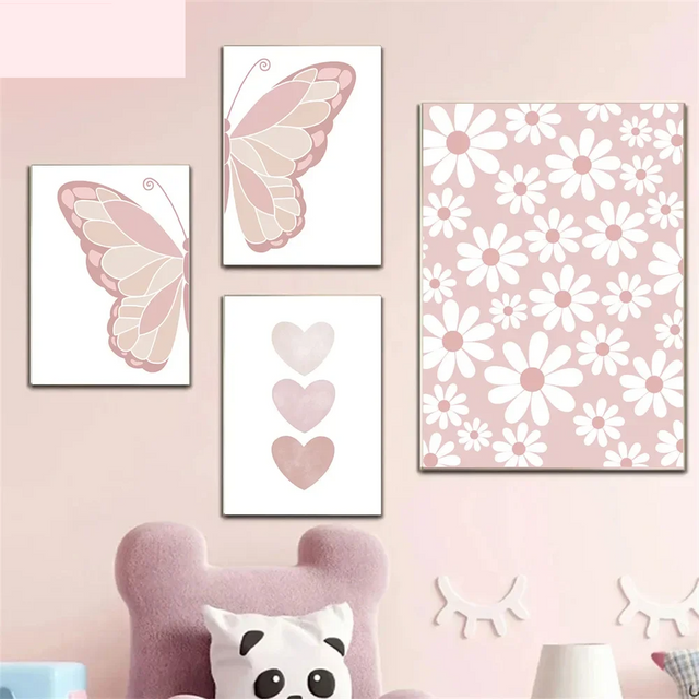 Cute Butterfly Pattern Pink Wall Decor - Item - BYTOODAY