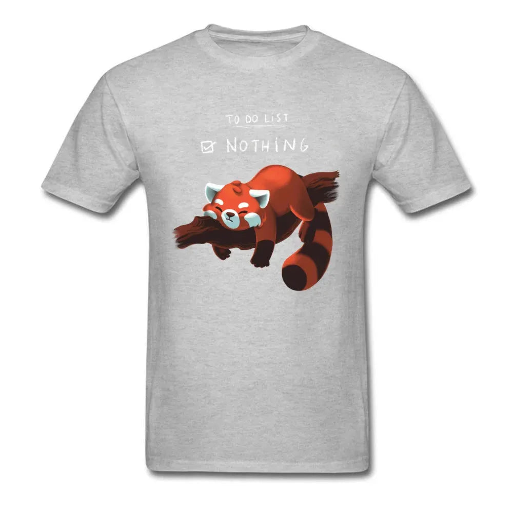 Cute Lazy Red Panda Printed T-shirt - Item - BYTOODAY
