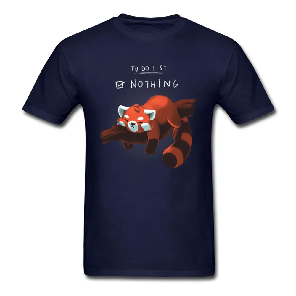Cute Lazy Red Panda Printed T-shirt - Item - BYTOODAY