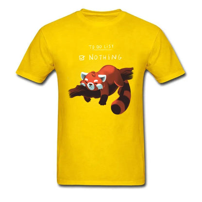 Cute Lazy Red Panda Printed T-shirt - Item - BYTOODAY