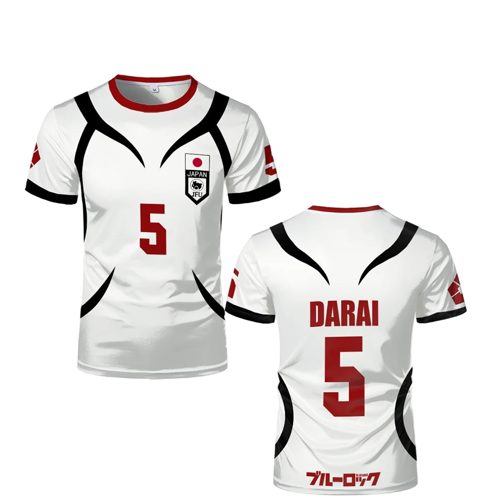 Darai's White Jersey Cosplay Anime Blue Lock U20 Japan Team - BYTOODAY