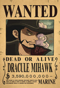 Dracule Mihawk One Piece WANTED Custom Wall Poster - Item - BYTOODAY