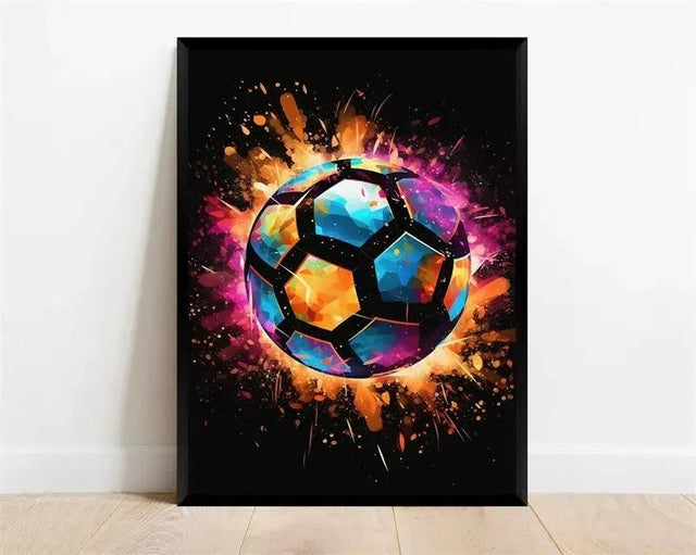 Football Ball Pattern Paint Style Decorative Wall Poster - Item - BYTOODAY