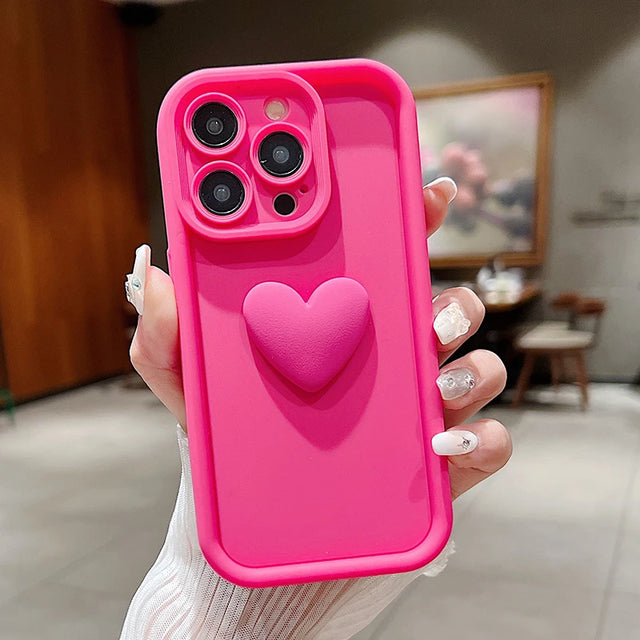 Fuchsia Big Lovely Heart iPhone Case - Item - BYTOODAY