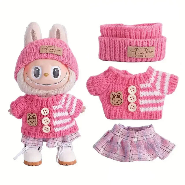 Fuchsia Winter Outfit - Labubu Dolls Clothing - Item - BYTOODAY