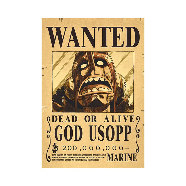 God Ussop One Piece WANTED Custom Wall Posters - Item - BYTOODAY